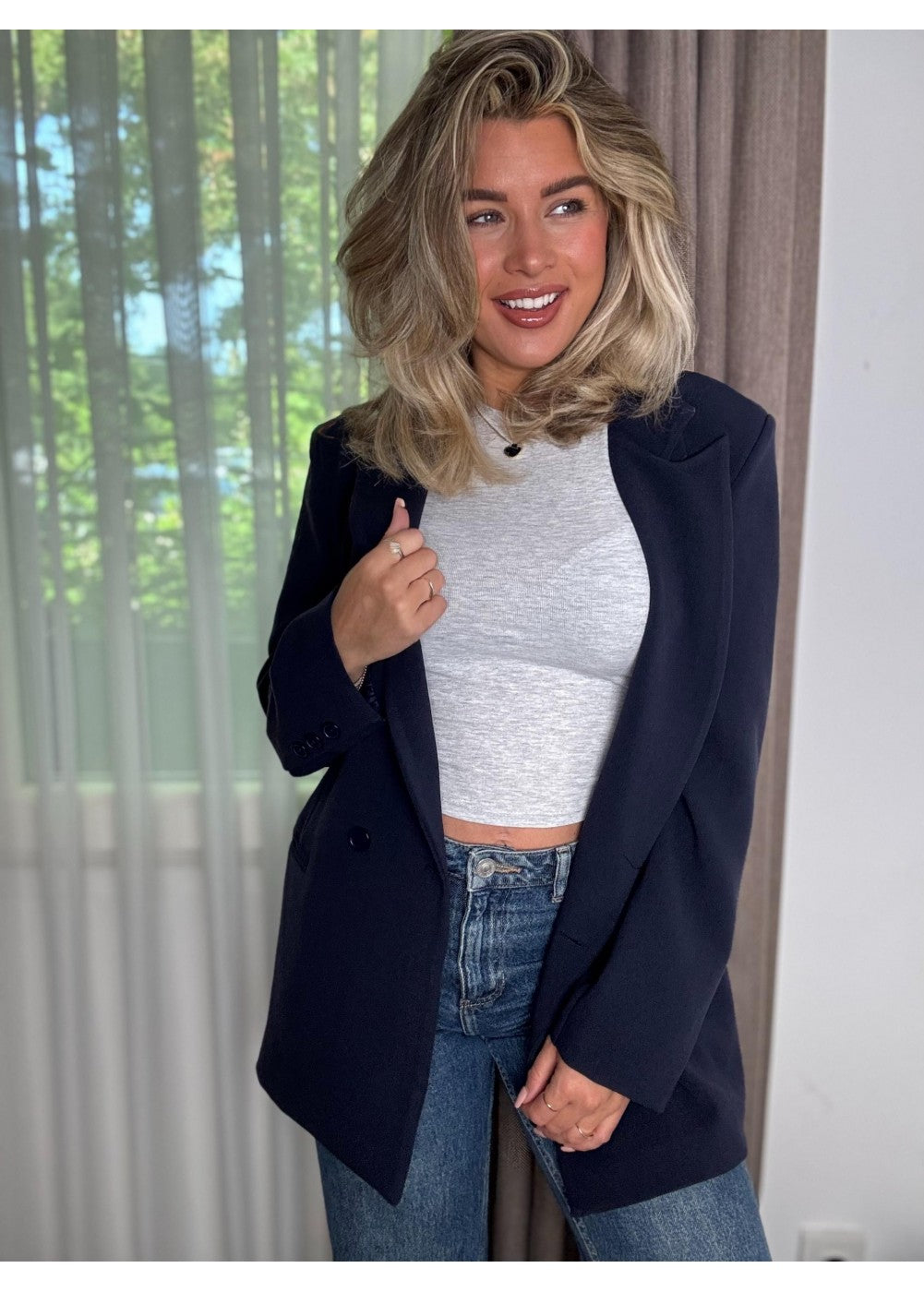 CWA Classic Oversized Blazer Navy