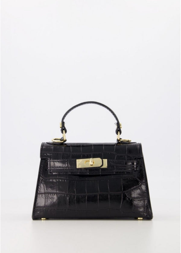 Dont' Sass Me Croco Bag Black