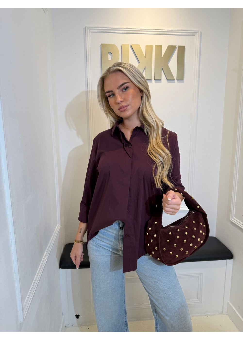 Essential Basic Blouse Wine Red