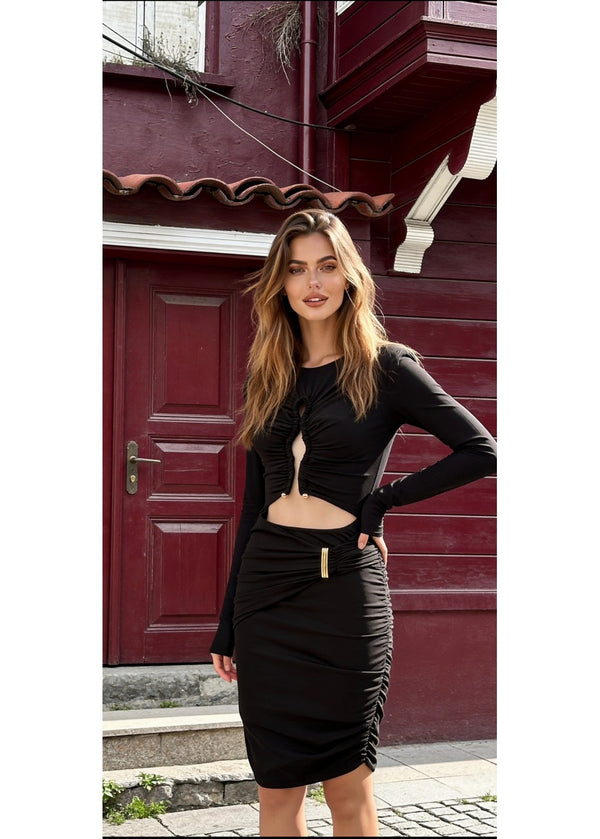 Midnight Ruched Dress