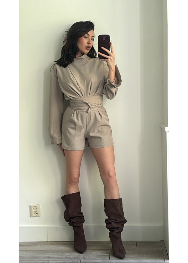 What We Know Playsuit Beige 9007