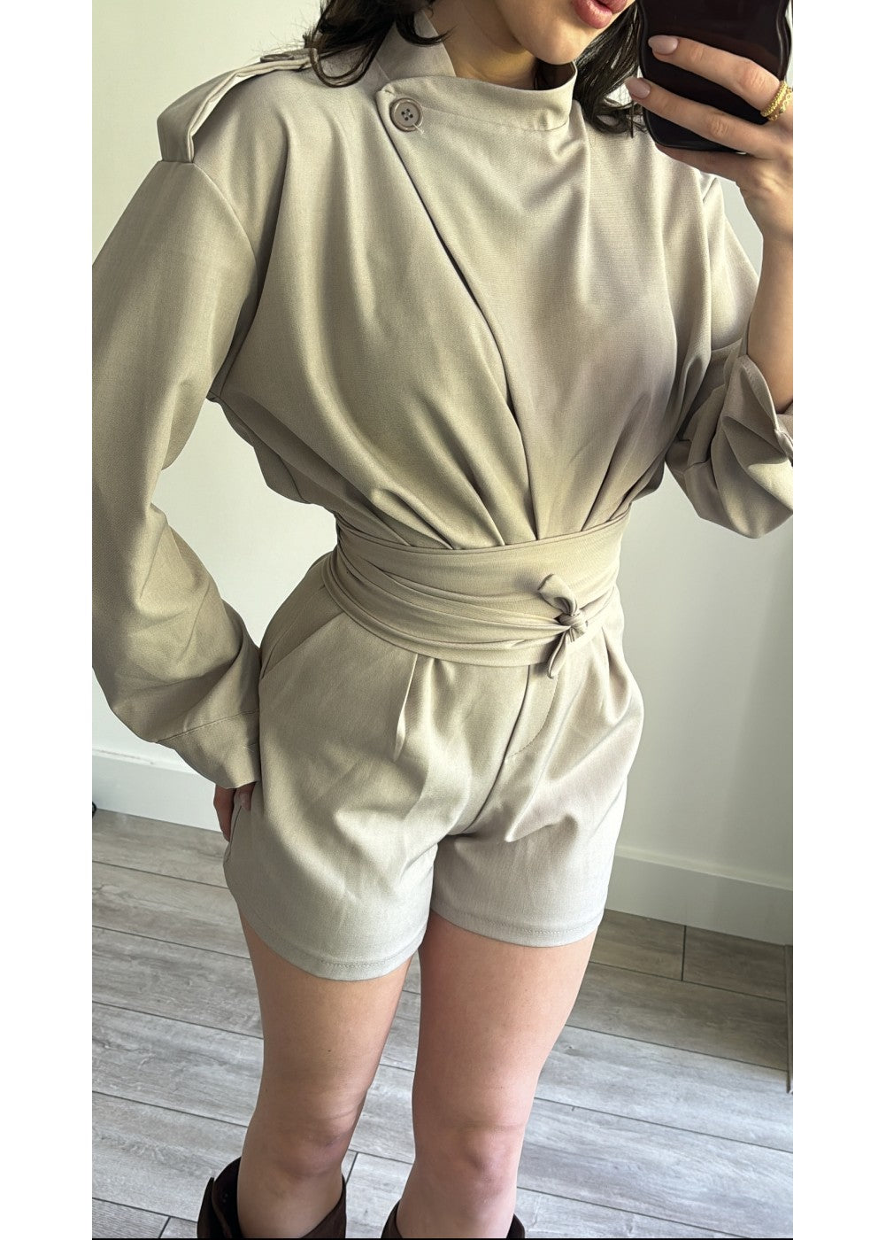 What We Know Playsuit Beige 9007