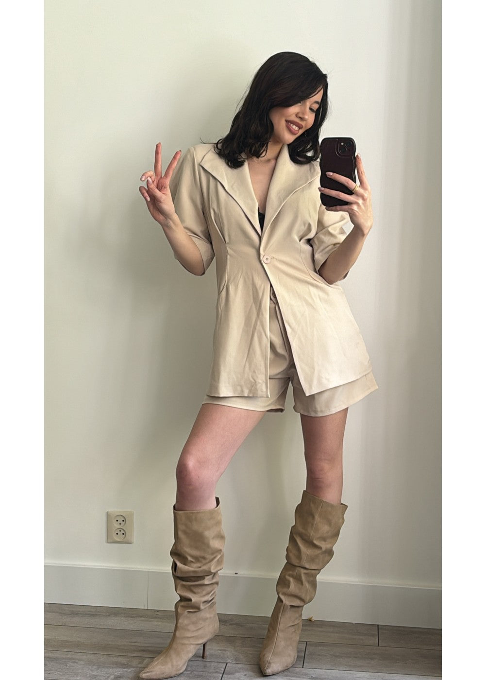 Look Up To You 2-Piece Set Beige 51036