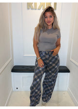 Figure You Out Checkered Jeans 15766
