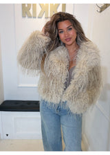 My Favorite Faux Fur Jacket Creme 39206