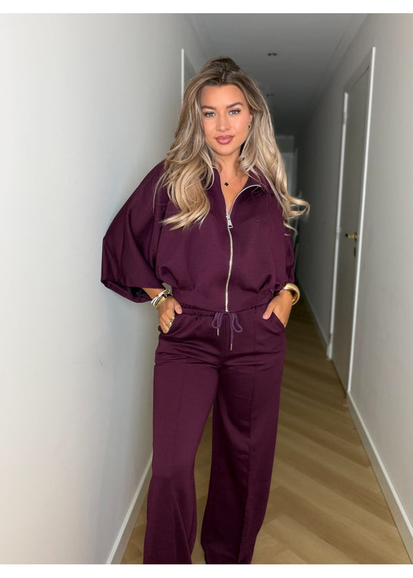Downtown Girl 2-Piece Set Burgundy 8697