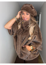 Ready Fur Autumn Faux Fur Jacket Taupe 41148-4