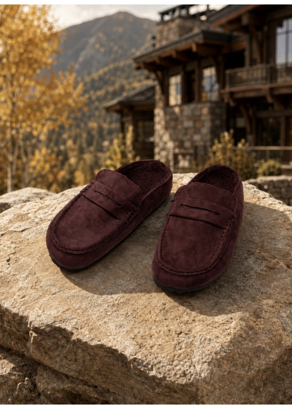 Soft Statement Faux Fur Loafer Burgundy 371