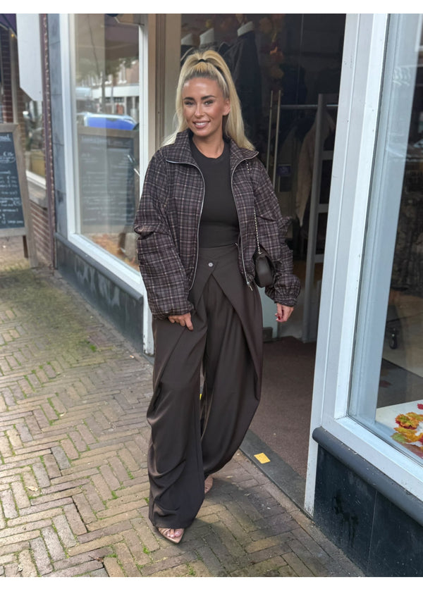 Handle It Checked jacket Chocolate 51096