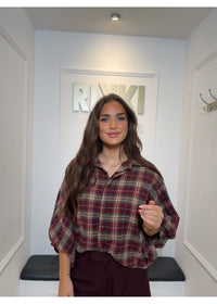 Cozy check blouse red 2023472