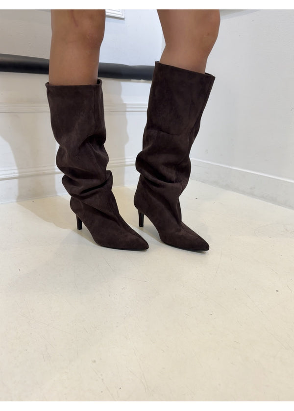 Ask About Me Suede Boots Choco WZ-20