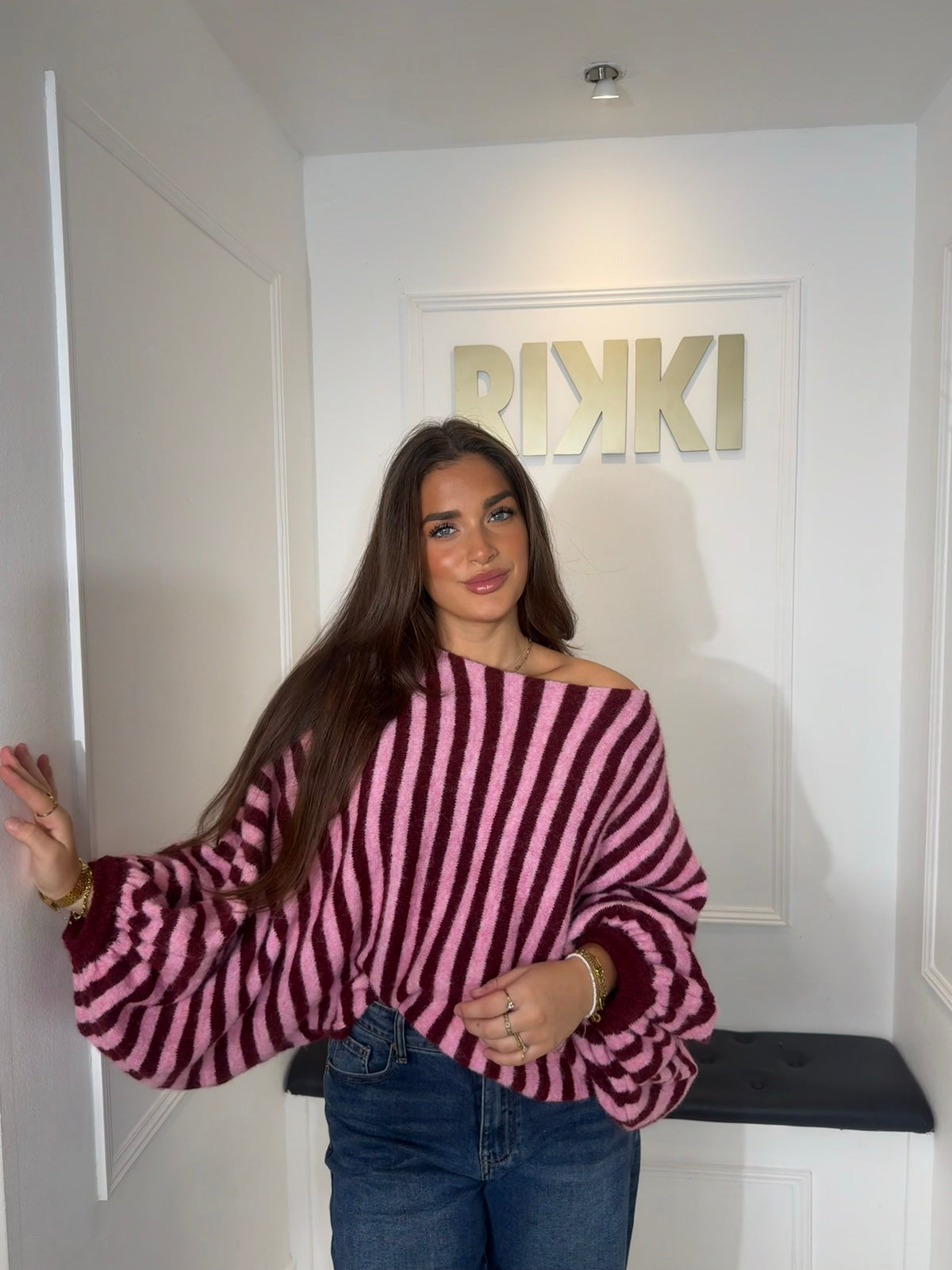 Stripes To The End Sweater Pink