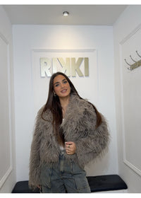 My Favorite Faux Fur Jacket taupe 39206