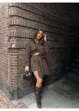 One Way Checkered 2-Piece Set Olive 149/150